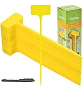 Plant Labels 60PCS Yuanling T-Type 11.4" Large Plastic Plant Tags Waterproof Plant Makers Nursery...