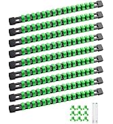 ALOANES 9PC ABS Socket Organizer, Socket Rails Fit 3/8 inch Drive, Heavy Duty Socket Holders Hold...