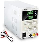 DC Bench Power Supply Variable, 3-Digital LED Display 30V 10A Switching Power Supply with Free Al...