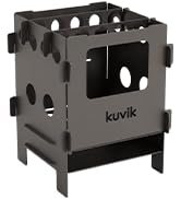 Kuvik Compact Titanium Wood Stove - Ultralight and Compact Stove for Backpacking, Camping, and Su...