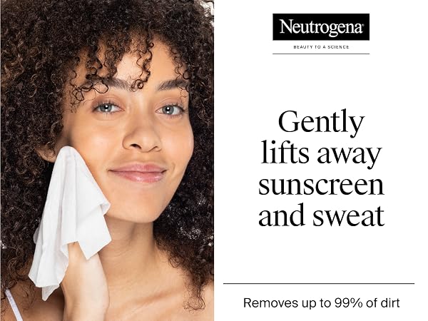 neutrogena wipes gently lifts away sunscreen and sweat
