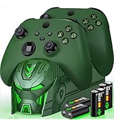 Techerleaf Rechargeable Controller Charger Station with 2X 5520mWh Battery Pack Compatible with X...