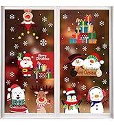 CCINEE 352PCS Christmas Window Clings Sticker Snowflakes Sata Claus Reindeer Snowman Xmas Decals ...