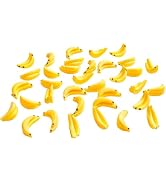 30Pcs Yellow Mini Plastic Artificial Bananas 1/12 Scale Dollhouse Accessories, Realistic Miniatur...