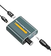 192kHz Optical to 3.5mm Digital to Analog Audio Converter with Volume Control, Aluminium Digital ...