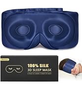 BeeVines Pure Silk 3D Contoured Sleep Mask for Women & Men, Luxury 22 Momme Mulberry Silk Eye Mas...