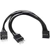 Duttek USB 3.0 to 2.0 Motherboard Adapter Y Splitter Cable, 9pin Female to Double 9pin Male Split...