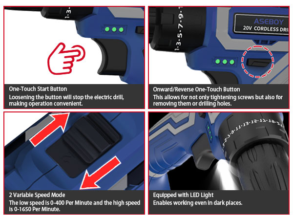 battery operated drill set with charger