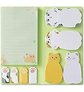 Hommie Cat Sticky Notes Set, Sticky Note Pads 300 Sheets, Cute Animal Sticky Notes Pads for Cat L...