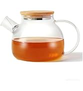 Glass Teapot with Infuser 33oz/43oz/54oz Glass Kettle Glass Pitcher Tea Pot for Loose Leaf Tea & ...
