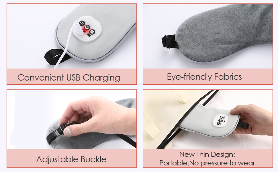 Wireless Heated Eye Massager with Cooling Eye Pad