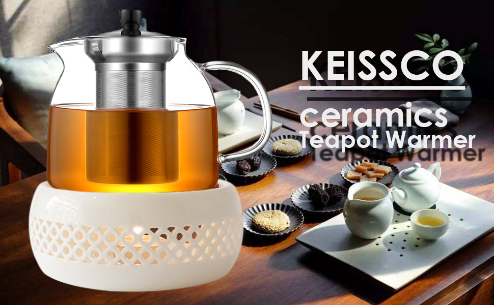 KEISSCO ceramic teapot warmer tea warmer for glass teapot, stainless steel teapot, ceramic teapot