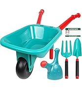 TeganPlay Kids Wheelbarrow and Garden Tools Set Outdoor Play for Boys Girls 3 and up