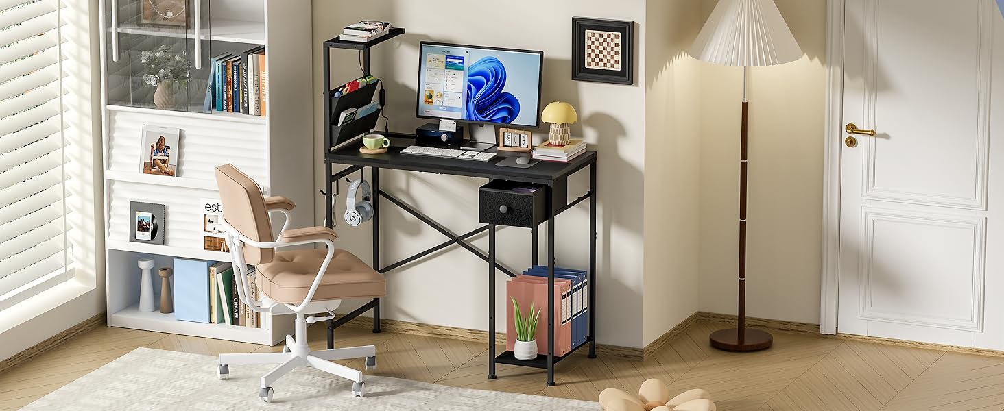 computer desk with drawers