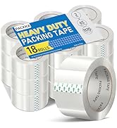 PACKKA Clear Packing Tape, Heavy Duty Packaging Tape Refills 18 Rolls, 2 inch x 65 Yards, Shippin...