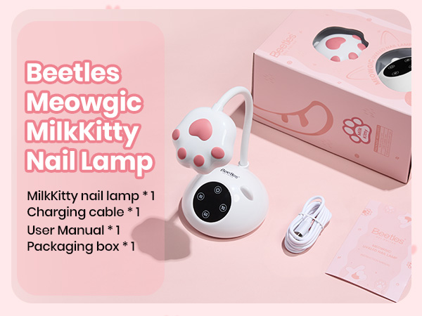 Beetles Gooseneck UV Nail Lamp - Meowgic MilkKitty Mini LED Nail Light