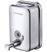VANNSOO Commercial Soap Dispenser Wall Mount Stainless Steel Manual Liquid Pump Rust-Proof Leak F...