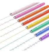 AECHY 8PCS Colored Curve Pens for Note Taking, Dual Tip Pens with 8 Different Curve Shapes & 8 Co...