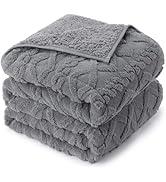 Queen Size Weighted Blanket 15 lbs for Adults, 60" x 80" 3D Stylish Jacquard Weighted Blankets fo...