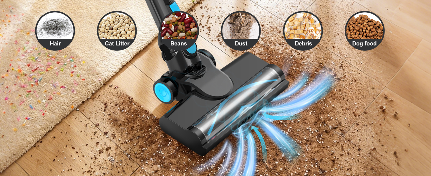 Lightweight stick vacuum for pet hair cat litter dust and daily messes on hard floors