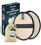 L'Exfose Mens Exfoliating Body Scrubber Loofah for Men - Natural Egyptian Loofah Shower Scrubber ...