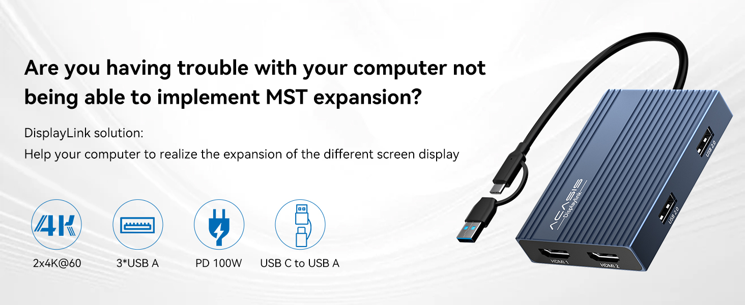 ACASIS USB to dual HDMI adapter