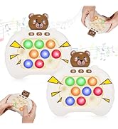 Pop Fidgets Kids Games Toys: 2 Pack Colorful Light Up Fast Push Bubble Handheld Game Sensory Toys...