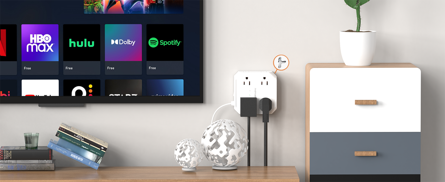 2 prong power strip with wall mount