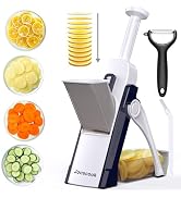 Safe Mandoline Slicer for Kitchen, Adjustable Thickness 0.1-8 mm, Professional Vegetable Slicer, ...