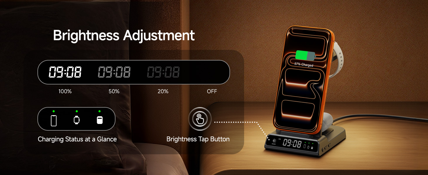 charging station with clock