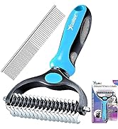 Candure Pet Friendly Dog Brush for Shedding & Effective Hair Removal 17+9 Double-Sided Dematting ...