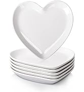 Delling Heart-shaped Ceramic Dessert Salad Plates, 7.3Inch Serving Dish Heart Shaped Bowl, Cerami...