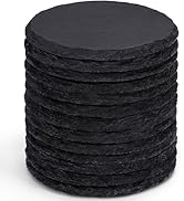 13 Pieces Slate Drink Coasters, GOH DODD 4 Inch Black Coasters Stone Coaster Set, Laser Engraving...