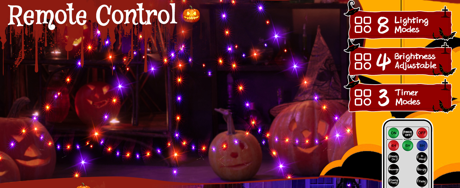 Halloween Web Lights with Remote Control