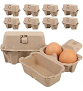 DOITOOL 25 Pcs 2 Count Egg Cartons Bulk, Natural Paper Pulp Chicken Egg Storage Containers Holder...