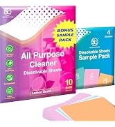 SOLUBLE CARE: All Purpose Lemon Scent Cleaning Sheets + Bonus Sample Pack (Multi-Surface Eco-Frie...