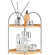 Edergoo 2 Tier Bathroom Organizer Countertop, Wood Corner Bathroom Counter Organizer, Versatile B...