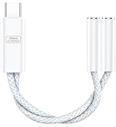 VUM 32-bit/384kHz Hi-Res USB-C to Dual 3.5mm Headphones Jack,Type C Male to Double 3.5 Female AUX...