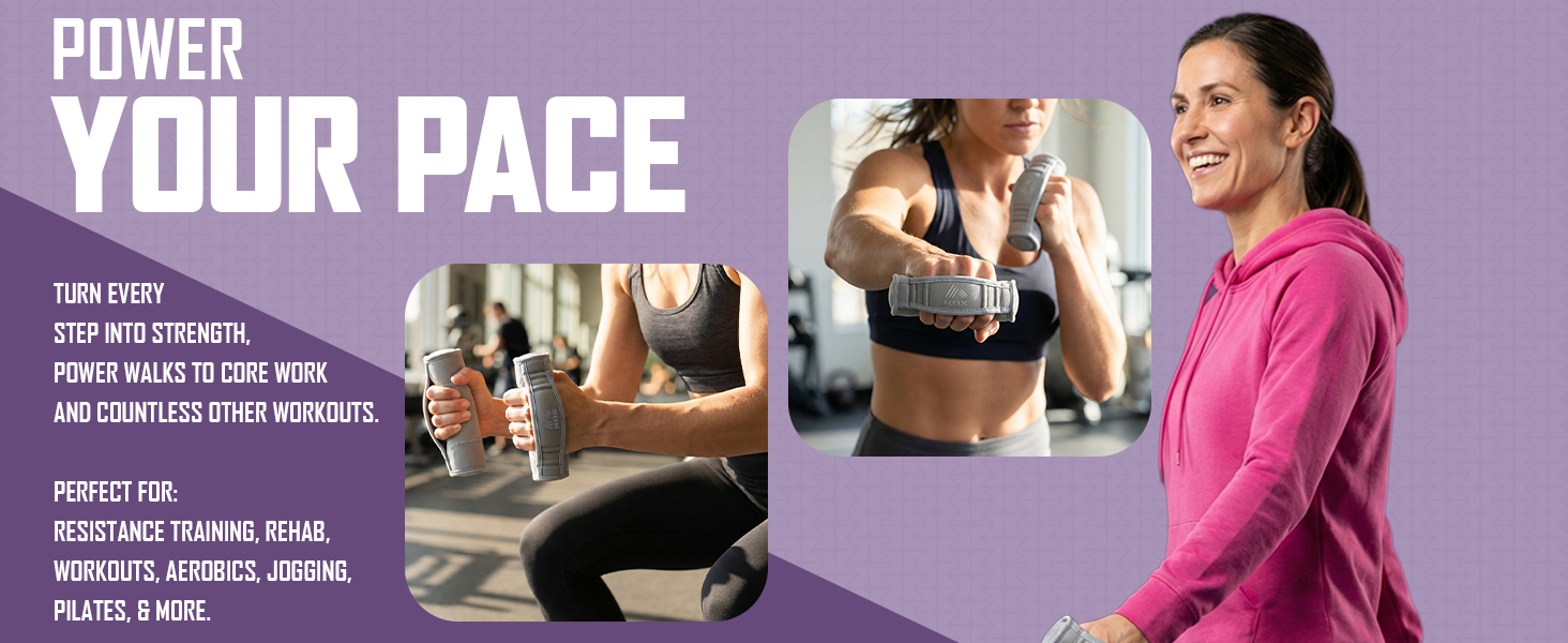 Soft hand weights ideal for aerobics, stretching, and strength exercises