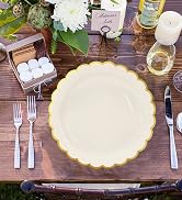 ivory scalloped paper plates with gold foil ivory and gold dessert plates dinner plates disposable