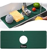 Amyandone Faucet Mat for Kitchen Sink, Silicone Faucet Handle Drip Catcher Tray, Drying Mat as Sp...