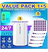Cordless Flying Insect Trap Indoor, 4000mAh Rechargeable UV Light Bug Catcher for Moths Gnats Fru...