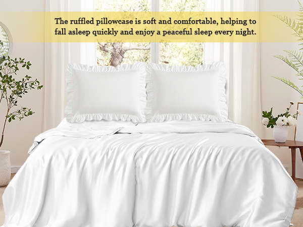 Ruffle Pillow Cases White