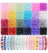 720pcs Abacus Glass Beads for Bracelet, Crystal Beads for Jewelry Making, 24 Colors Gemstone Rond...
