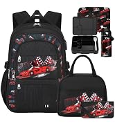 ACSEAK Boys Backpack - 5Pcs Backpack for Boys with Insulated Lunch Bag, Leakproof Lunch Box Water...