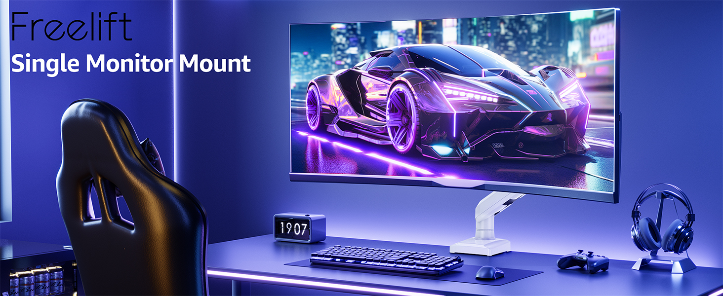 WHITE MONITOR MOUNT