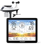 Raddy AG7 Weather Station Wireless Indoor Outdoor Thermometer, 7.4'' Digital Color Display Atomic...