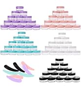 100 Count 10 gram Small Round Sample Containers with lids Cosmetic Jars Plastic Jars Makeup Conta...