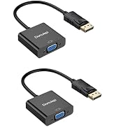 DoroJepi DisplayPort to VGA Adapter 2 Pack, DP Male to VGA Female One-Way Converter 1080P Compati...