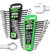 SWANLAKE 30-Piece Combination Wrench Set, Metric & SAE (8-22mm & 1/4” to 1-1/16”),12-Point Open E...